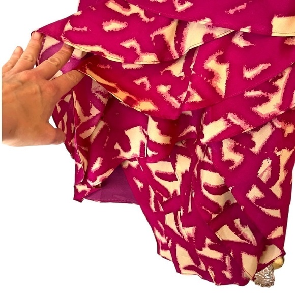 Miss Me Couture Strapless Layered, Ruched, Asymmetric Hem Pink Dress - Picture 10 of 13